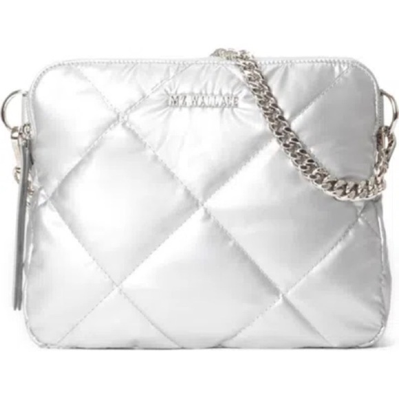 MZ Wallace Handbags - NWT MZ Wallace Madison Crossbody Bag in Matte Silver